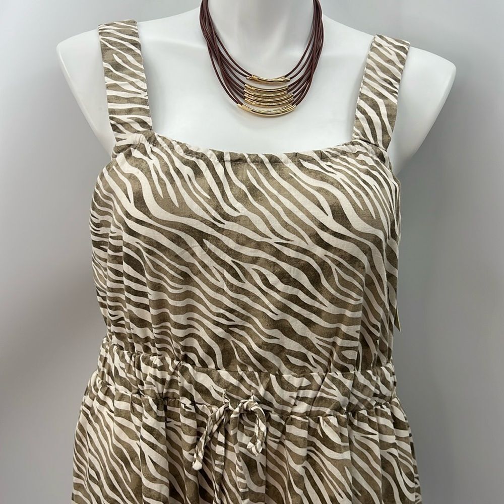 Cactus & Pearl zebra print tiered maxi dress XL
